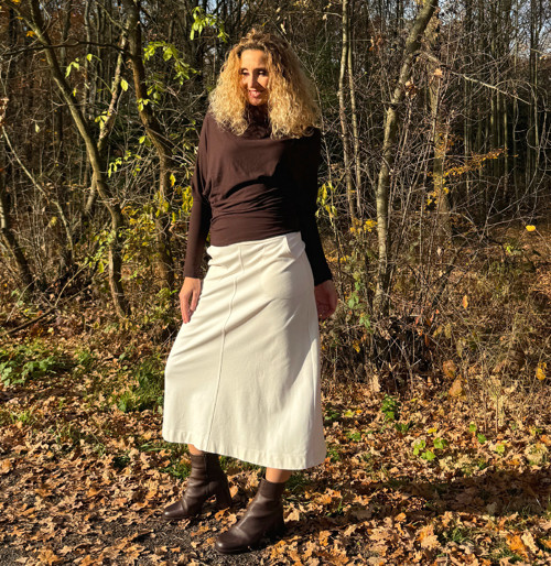 Zvonová sukně smetanová — foto 2