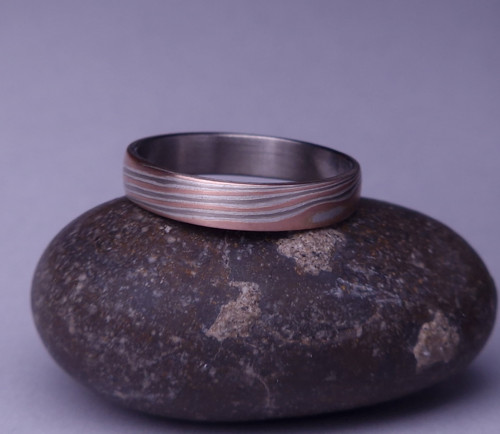 Mokume gane prsten s paladiem — foto 3