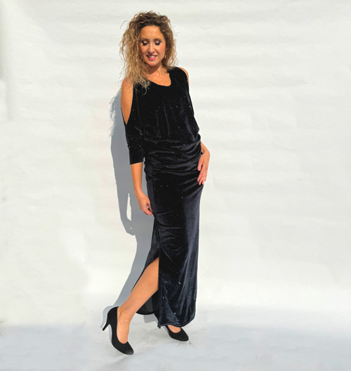 Sametová pouzdrová sukně — foto 4