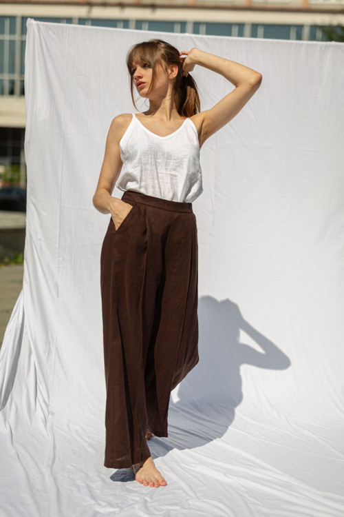 Lněné kalhoty Sofist Elegant — foto 4