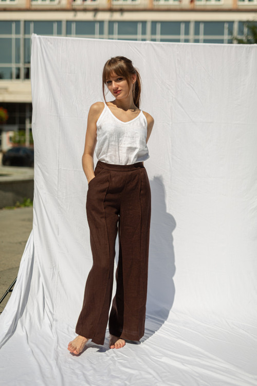 Lněné kalhoty Sofist Elegant — foto 2