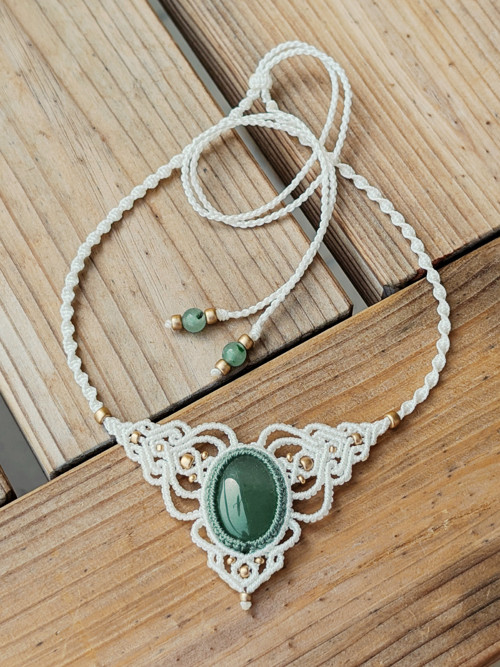 Macramé náhrdelník s avanturínem — foto 2