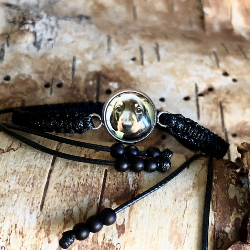 Černý Shamballa Náramek Jezevčík - Ocel — foto 2