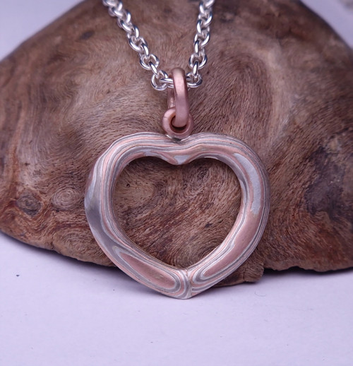 Mokume gane srdce — foto 2