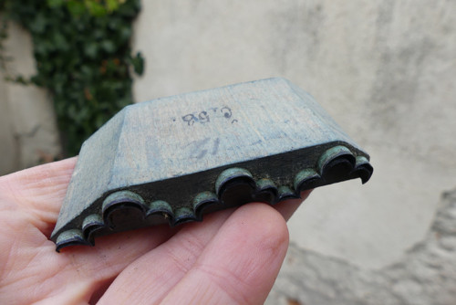 Staré dřevěné razítko na textil, modrotisk — foto 2