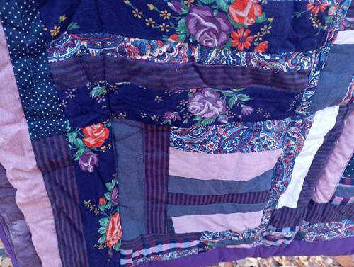 Fialová deky - bláznivý patchwork — foto 3