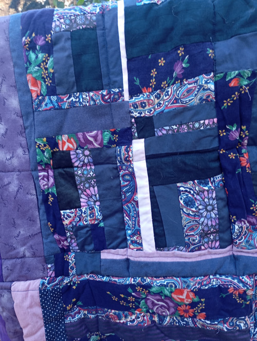 Fialová deky - bláznivý patchwork — foto 2