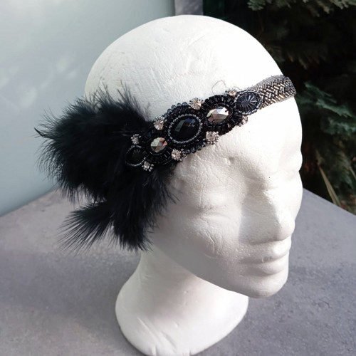 Great Gatsby Silver and Black... čelenka — foto 2