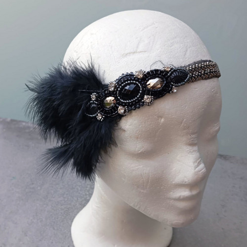 Great Gatsby Silver and Black... čelenka — foto 4