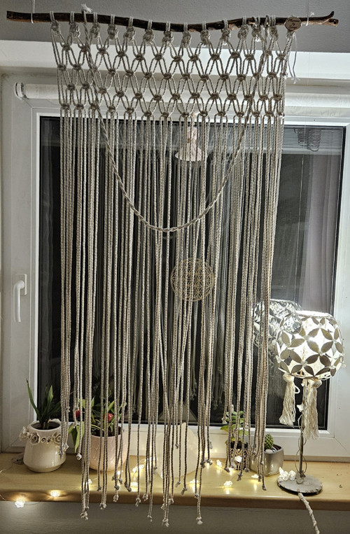 Macramé boho záclona — foto 2