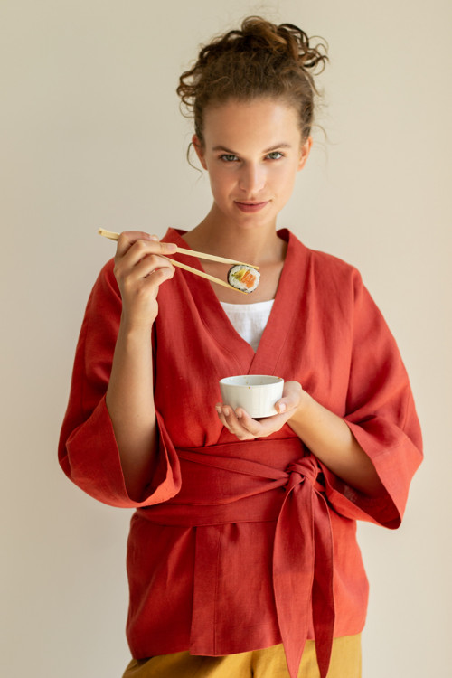 Lněné Kimono krátké — foto 4