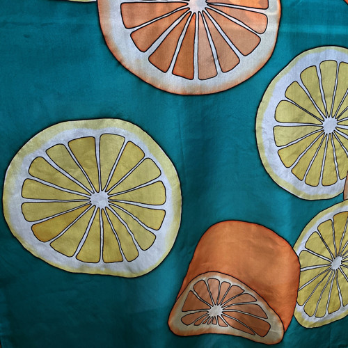 Pomeranče a citrony - hedvábný šátek — foto 4