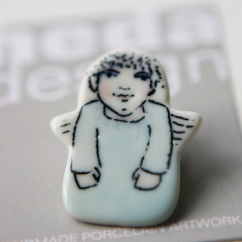 Anděl Adámek porcelán. brož — foto 3