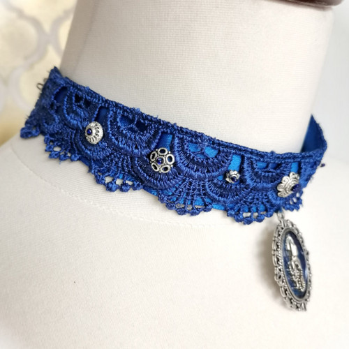 Choker Medůza modrá — foto 2