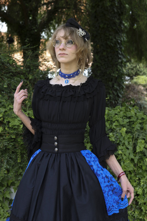 Choker Medůza modrá — foto 3