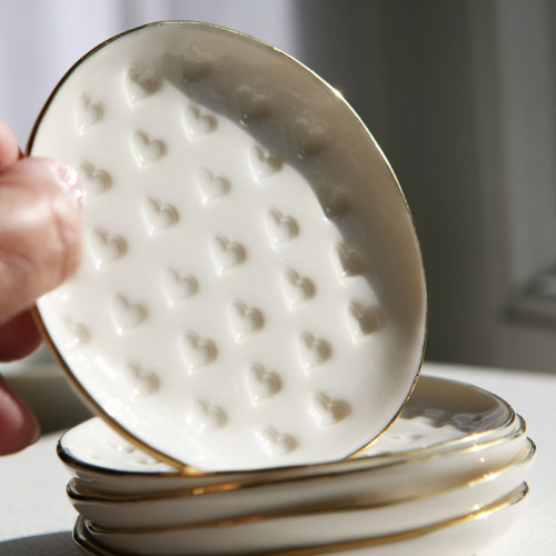 Talířek srdcový 9cm porcelán — foto 2