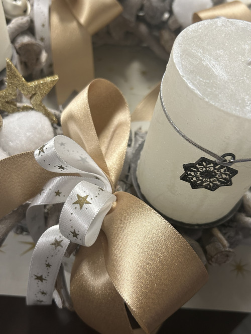 Adventní proutěný bílo-zlatý — foto 2