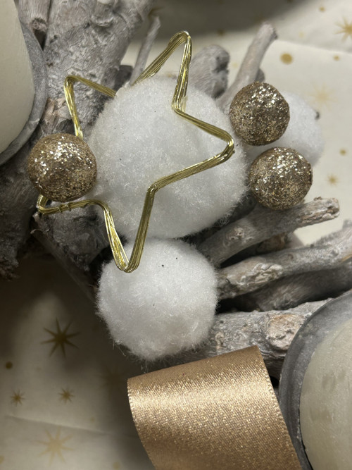 Adventní proutěný bílo-zlatý — foto 5