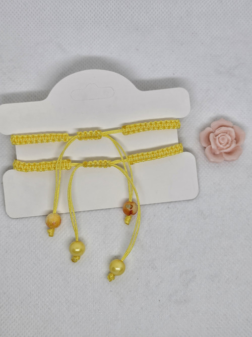 Náramek macramé žlutý — foto 3