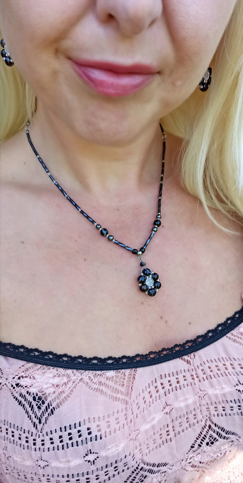 Set šperků s černým achátem ,, Black Dahlia" — foto 4