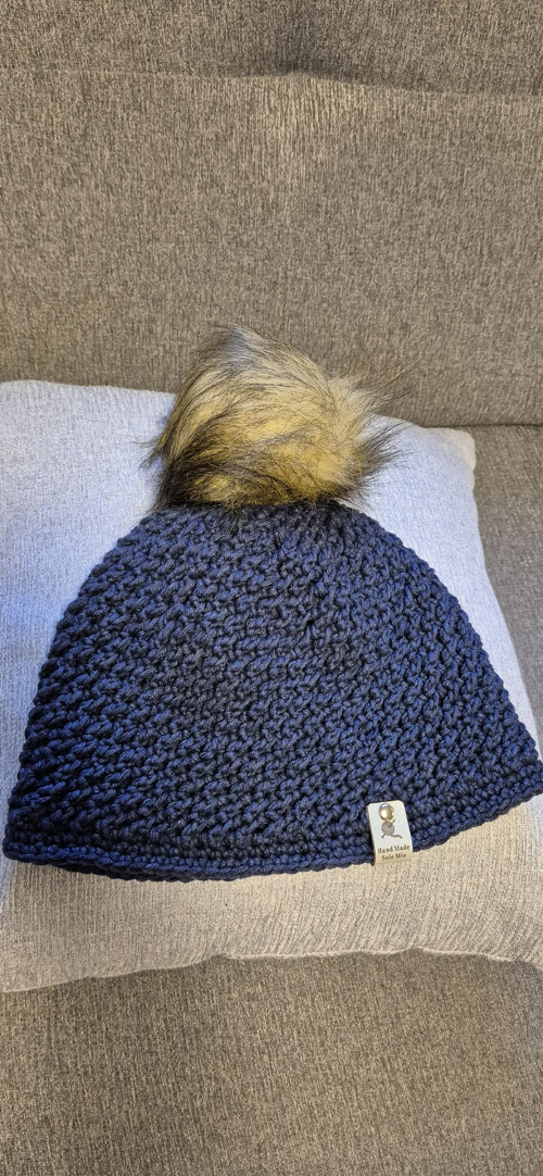 Háčkovaná čepice Stone Washed II s bambulí — foto 6