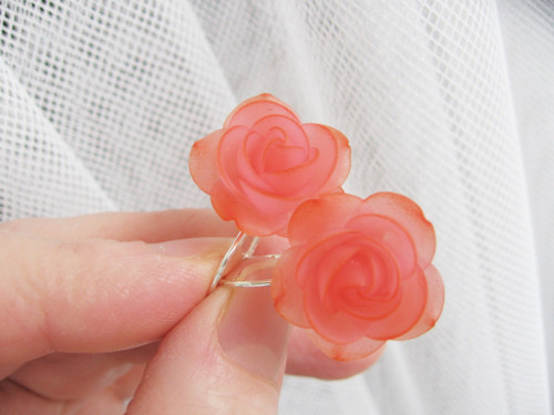 Chiffon Rose, visací náušnice — foto 3