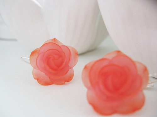 Chiffon Rose, visací náušnice — foto 2
