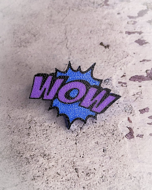 Odznáček pin komiks Wow — foto 3