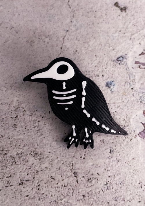 Odznáček pin skeleton Havran — foto 2