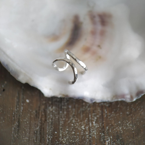 Stříbrná záušnice dvojitý cuff — foto 5