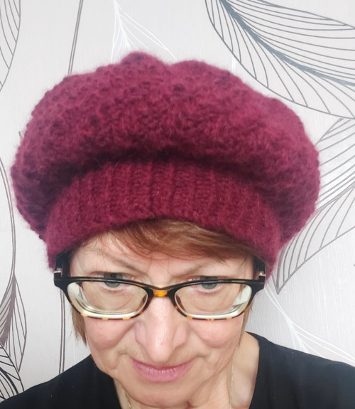 Pletený baret bordó — foto 5