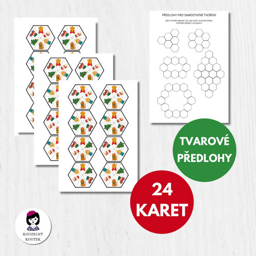 Vánoční hexadomino | Hexagon skládačka | Advent — foto 2