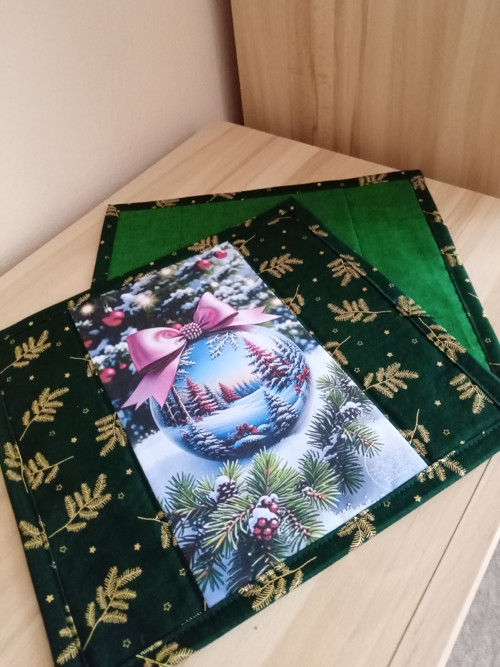 Vánoční prostírání do zelena pro dva — foto 3