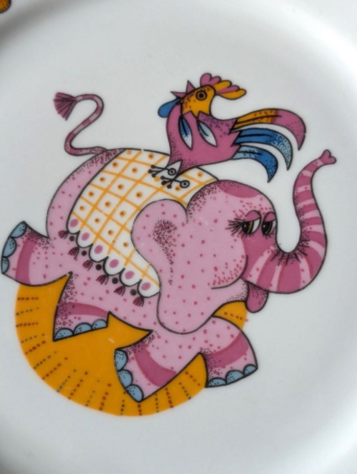 Retro dětský talířek, cirkus. — foto 3