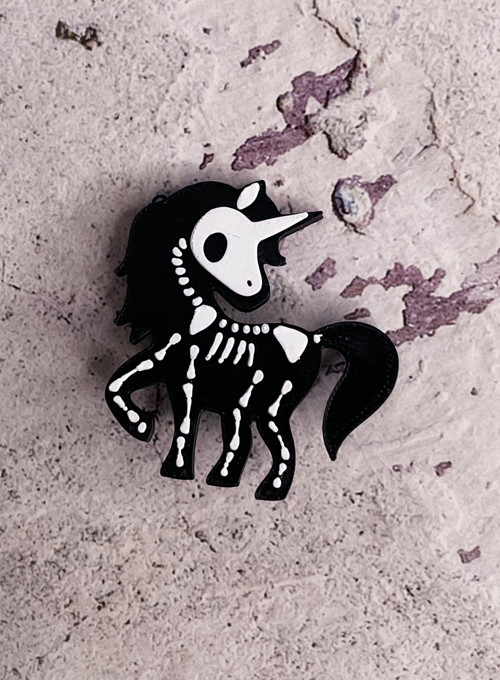 Odznáček pin skeleton Jednorožec — foto 2