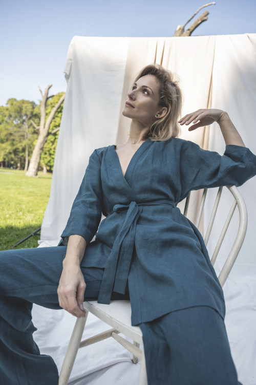 Lněné Kimono dlouhé — foto 2