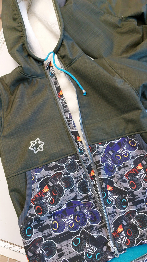 Bunda zimní dětská, softshell s beránkem v.86 — foto 3