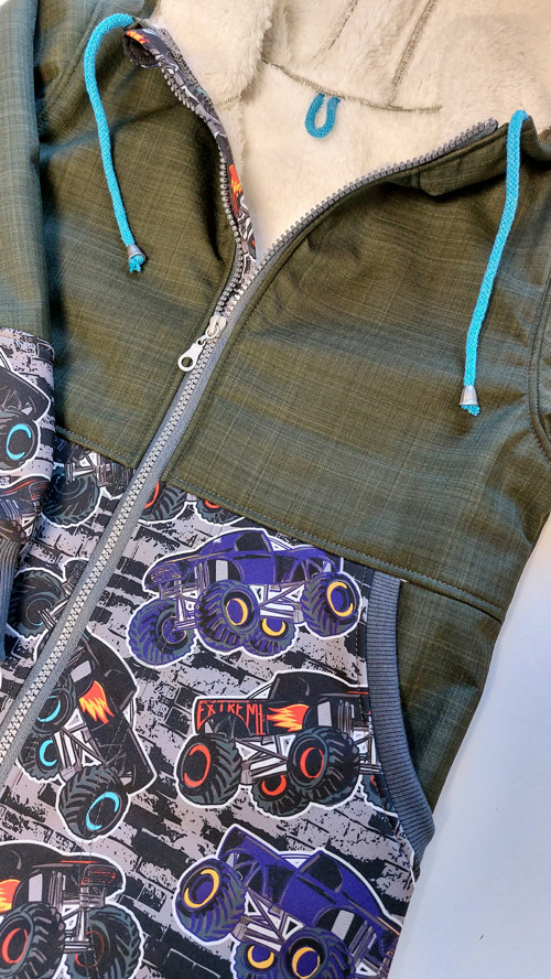 Bunda zimní dětská, softshell s beránkem v.86 — foto 2