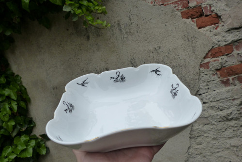 Noční plameňáci...porcelánová mísa, Československo — foto 6