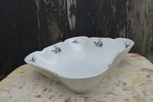 Noční plameňáci...porcelánová mísa, Československo — foto 5