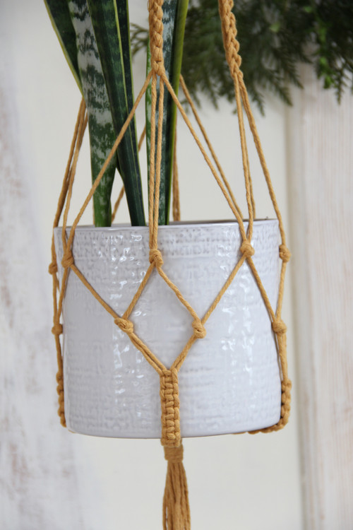 Macramé závěs na květináč — foto 3