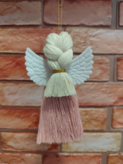 Macrame Andělka růžová — foto 2