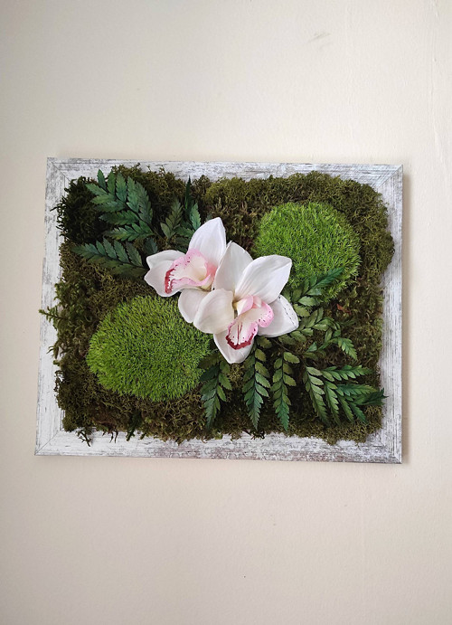 Mechový obrázek s orchidejí — foto 2