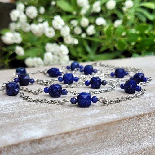 Náhrdelník - Lapis lazuli řetízek — foto 3