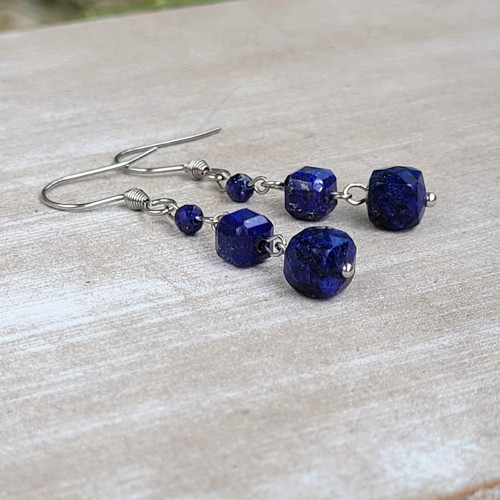 Náušnice - Lapis lazuli 2 — foto 3