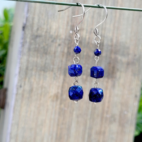 Náušnice - Lapis lazuli 2 — foto 2
