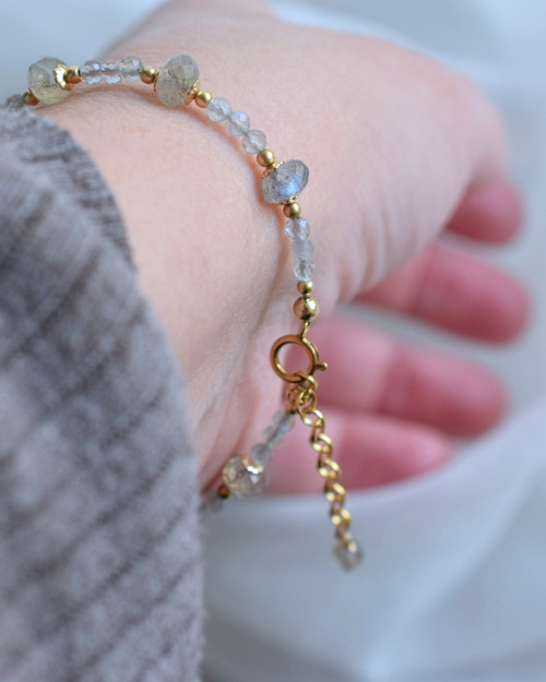 Labradoritový náramek gold filled — foto 3