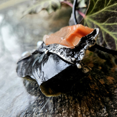 Obsidian Black, kalcit, sladkovodní perly — foto 2