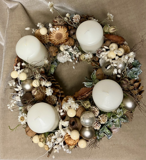 Adventní věnec bílá BARBORKA — foto 2