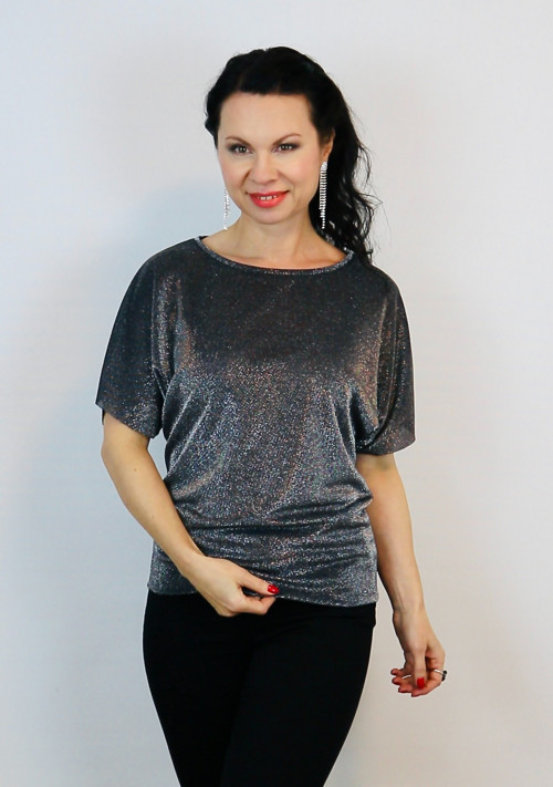 Dámská halenka černá se stříbrnou — foto 2